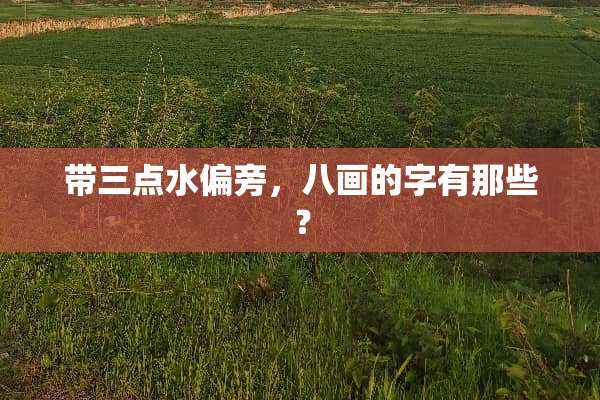 带三点水偏旁，八画的字有那些？