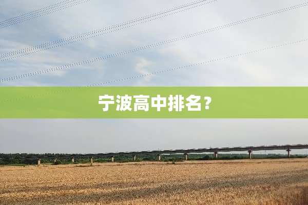 宁波高中排名？