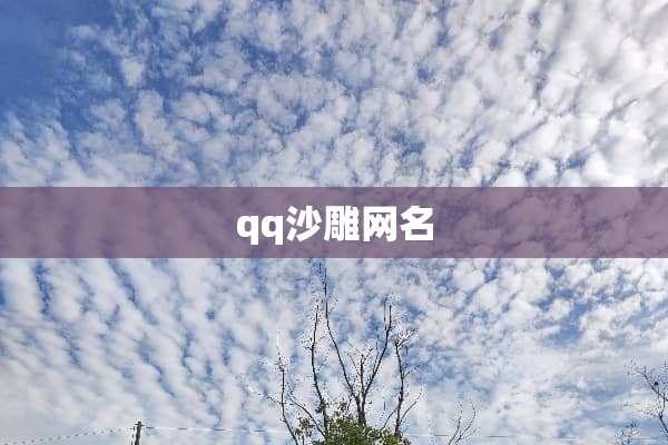 qq沙雕网名