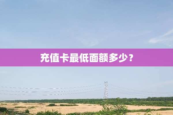充值卡最低面额多少？