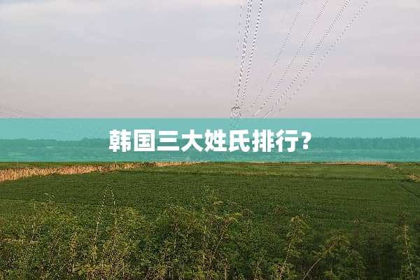 韩国三大姓氏排行？