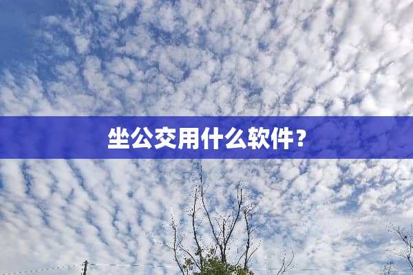 坐公交用什么软件？