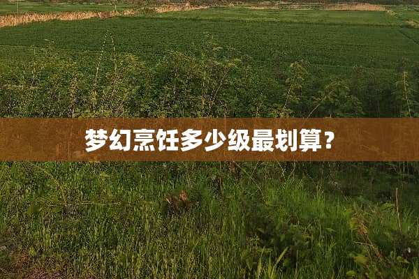 梦幻烹饪多少级最划算？