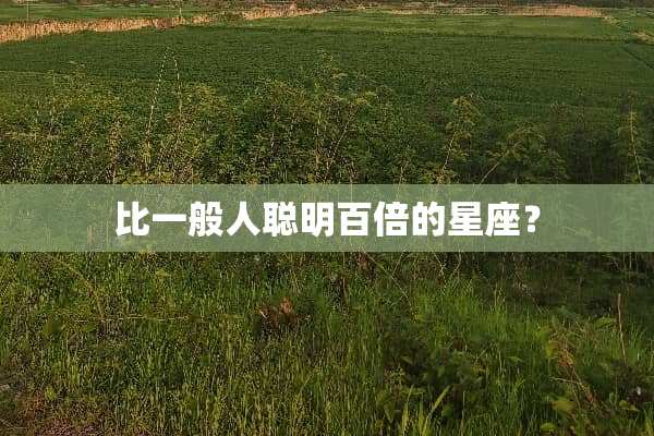 比一般人聪明百倍的星座？