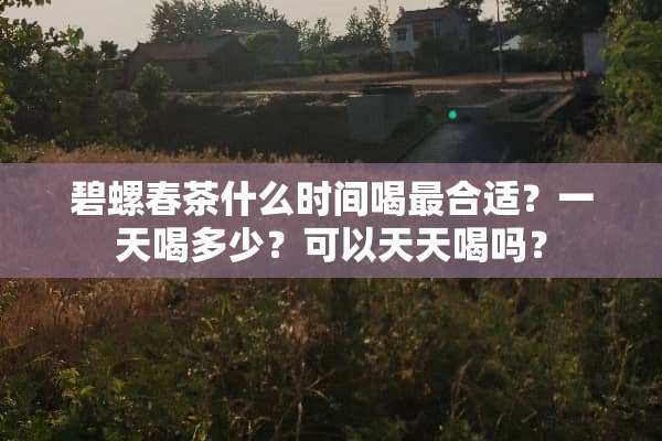碧螺春茶什么时间喝最合适？一天喝多少？可以天天喝吗？