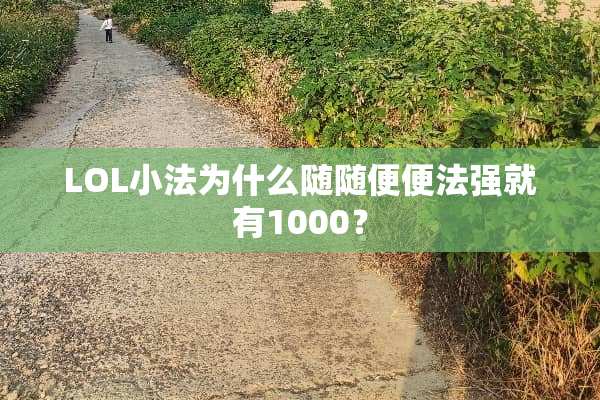 LOL小法为什么随随便便法强就有1000？