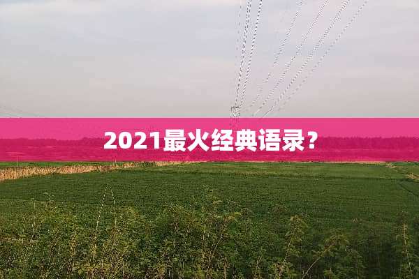 2021最火经典语录？