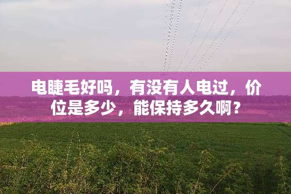 电睫毛好吗，有没有人电过，价位是多少，能保持多久啊？