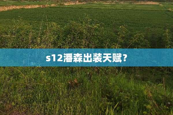 s12潘森出装天赋？