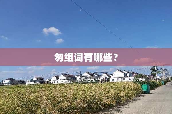 匆组词有哪些？