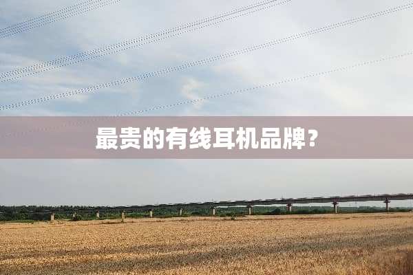 最贵的有线耳机品牌？