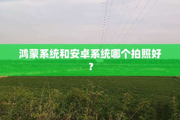 鸿蒙系统和安卓系统哪个拍照好？