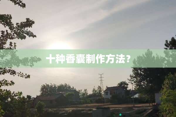 十种香囊制作方法？