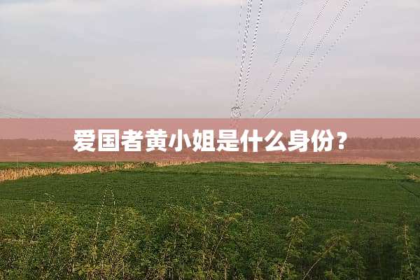 爱国者黄小姐是什么身份？