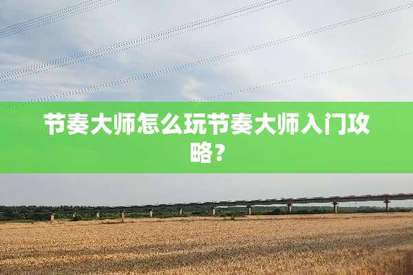 节奏大师怎么玩节奏大师入门攻略？