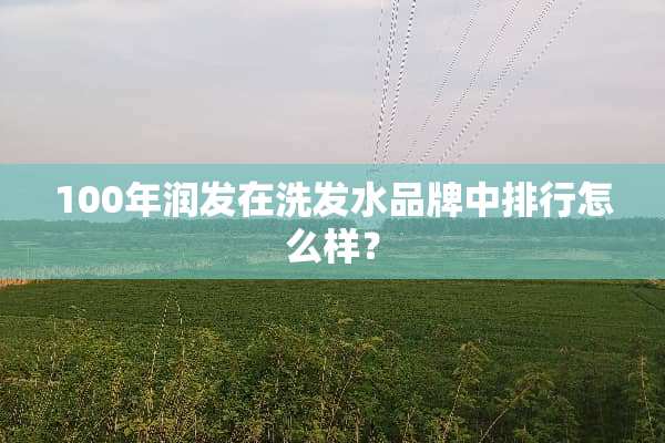 100年润发在洗发水品牌中排行怎么样？
