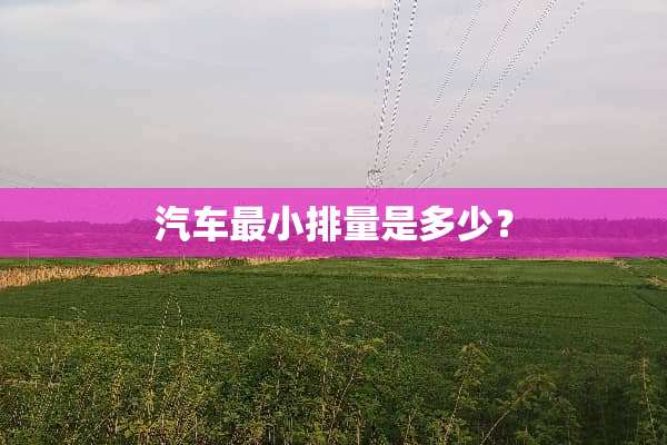 汽车最小排量是多少？