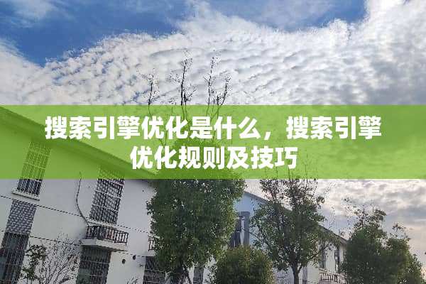 搜索引擎优化是什么，搜索引擎优化规则及技巧
