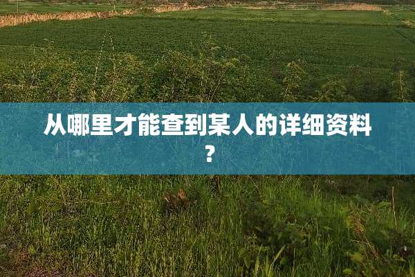 从哪里才能查到某人的详细资料？