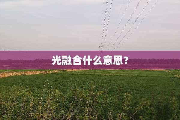 光融合什么意思？