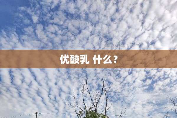 优酸* 什么？