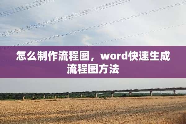 怎么制作流程图，word快速生成流程图方法