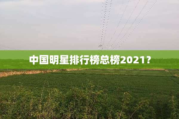 中国明星排行榜总榜2021？