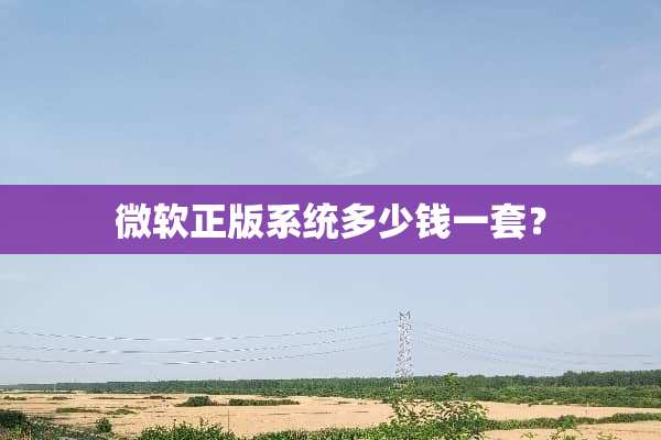 微软正版系统多少钱一套？