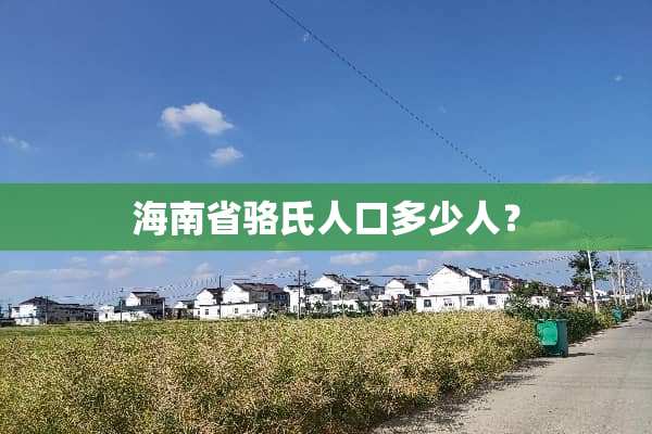 海南省骆氏人口多少人？