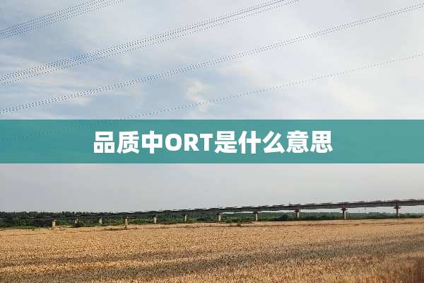 品质中ORT是什么意思