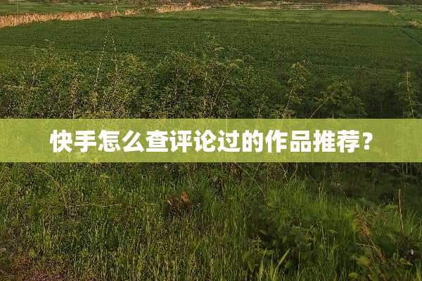 快手怎么查评论过的作品推荐？