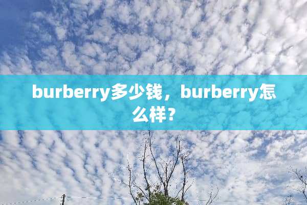 burberry多少钱，burberry怎么样？