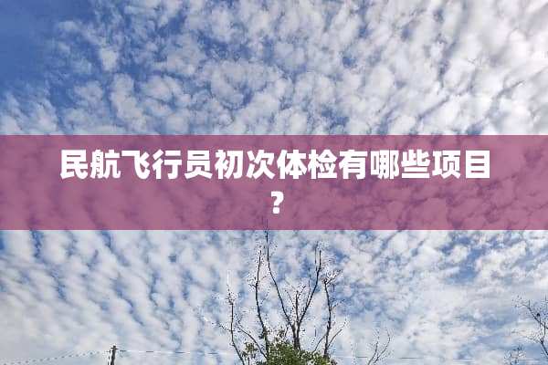 民航飞行员初次体检有哪些项目？