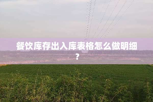 餐饮库存出入库表格怎么做明细？