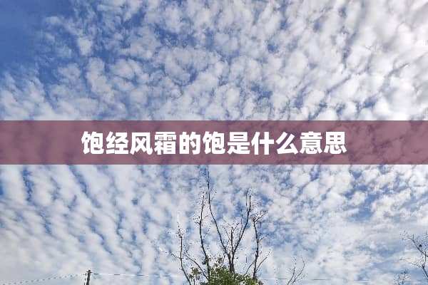 饱经风霜的饱是什么意思