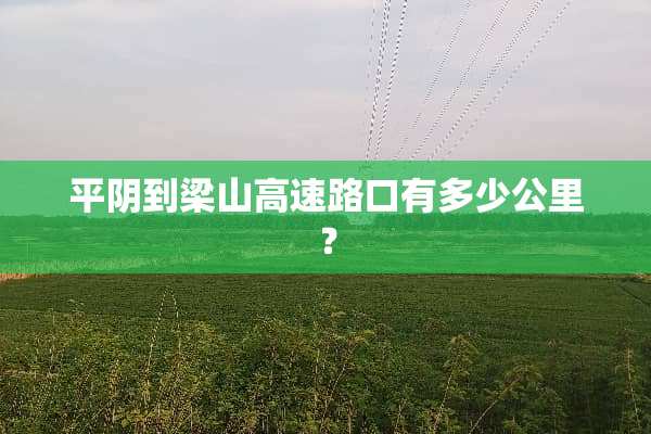 平*到梁山高速路口有多少公里？