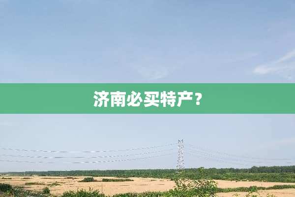 济南必买特产？