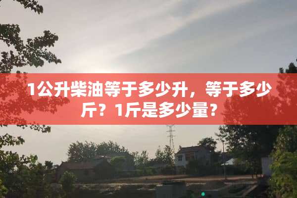 1公升柴油等于多少升，等于多少斤？1斤是多少量？