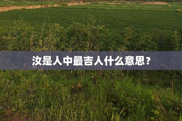 汝是人中最吉人什么意思？