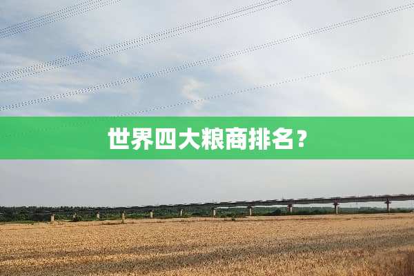 世界四大粮商排名？