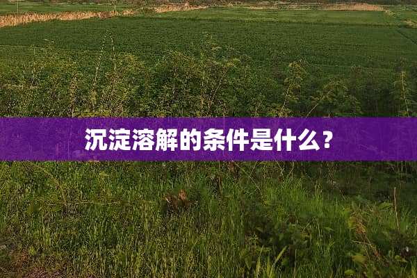 沉淀溶解的条件是什么？