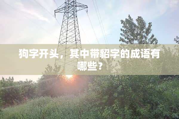狗字开头，其中带貂字的成语有哪些？