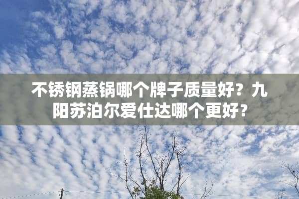 不锈钢蒸锅哪个牌子质量好？九阳苏泊尔爱仕达哪个更好？
