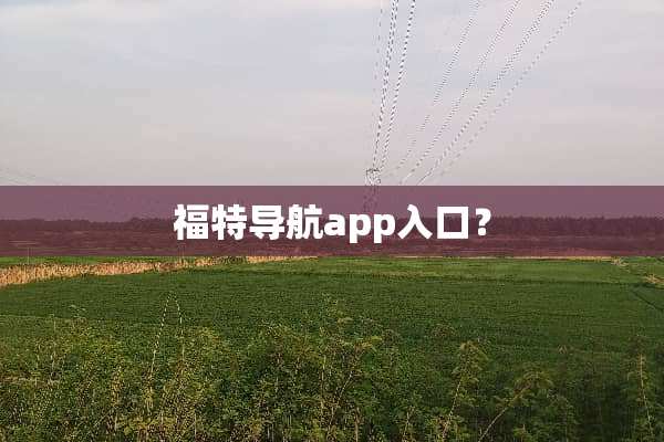 福特导航app入口？