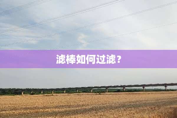滤棒如何过滤？