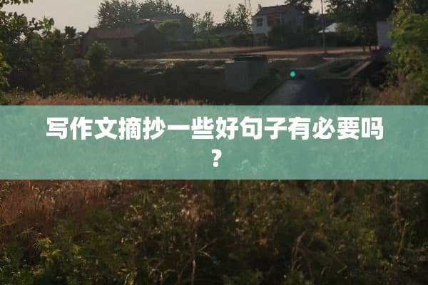 写作文摘抄一些好句子有必要吗？