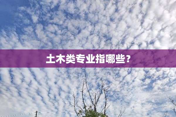 土木类专业指哪些？
