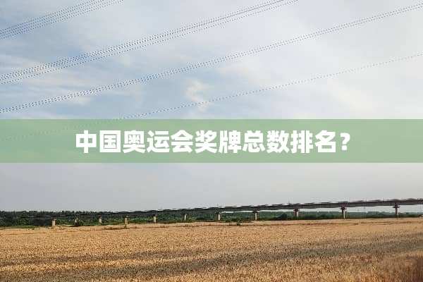 中国奥运会奖牌总数排名？