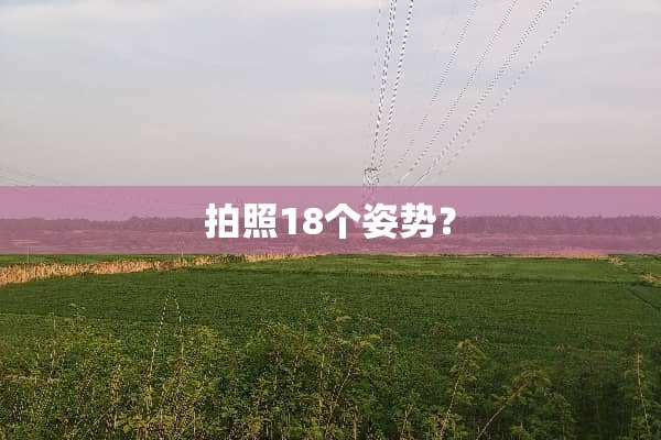 拍照18个姿势？