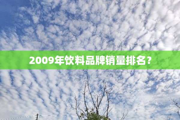 2009年饮料品牌销量排名？